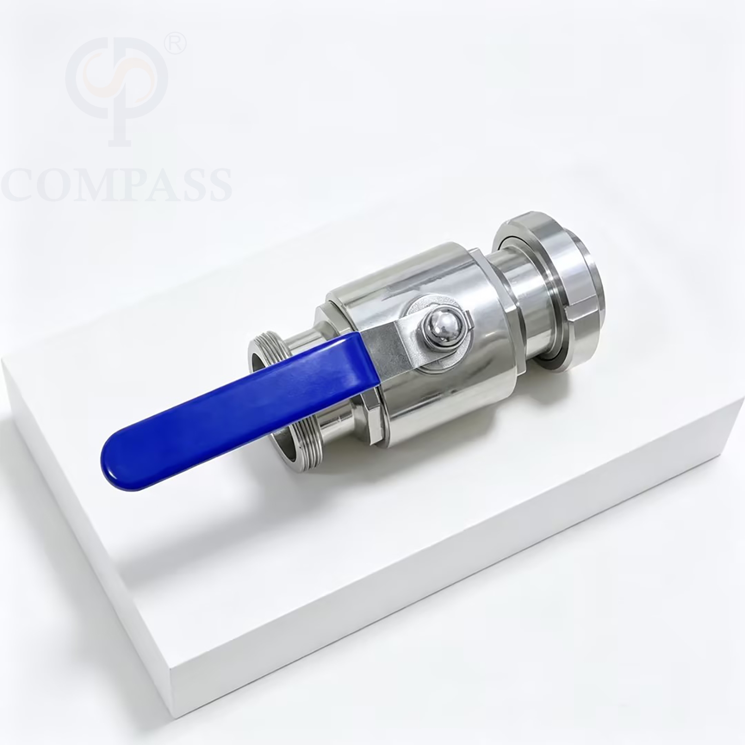 Nueva llegada Válvula de bola de rosca macho de unión recta manual DIN de presión media de acero inoxidable sanitario SS316L DN65 de grado alimenticio con PTFE