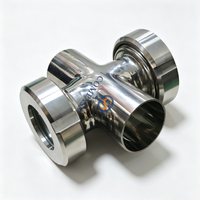 Mirilla cruzada de cuatro vías estéril en línea SS304 de acero inoxidable DN40 para el tanque