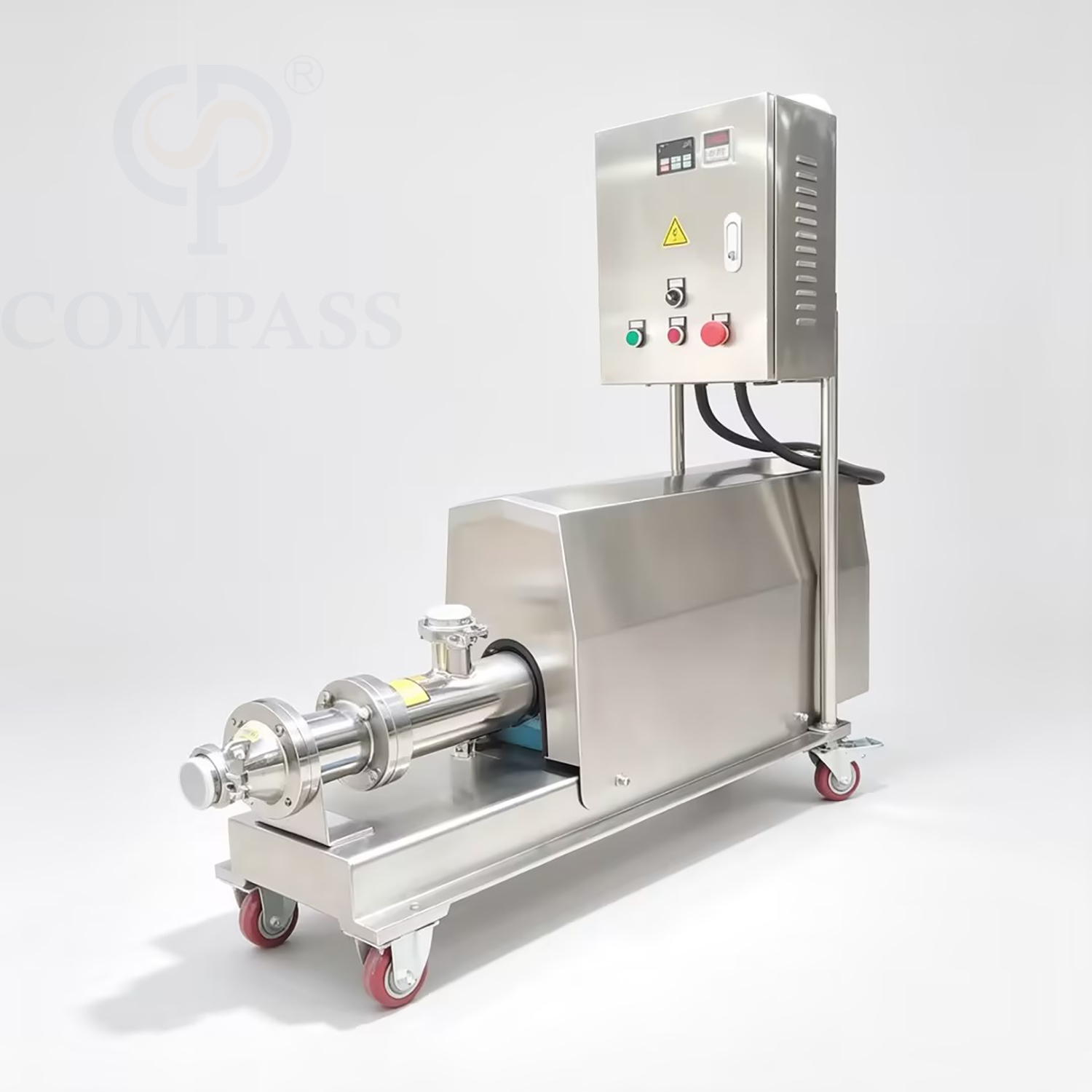 Bomba eléctrica de un solo tornillo OEM de grado alimenticio sanitario SS316L de 1.5KW-2HP con cubierta y carro de motor de acero inoxidable y estator de EPDM