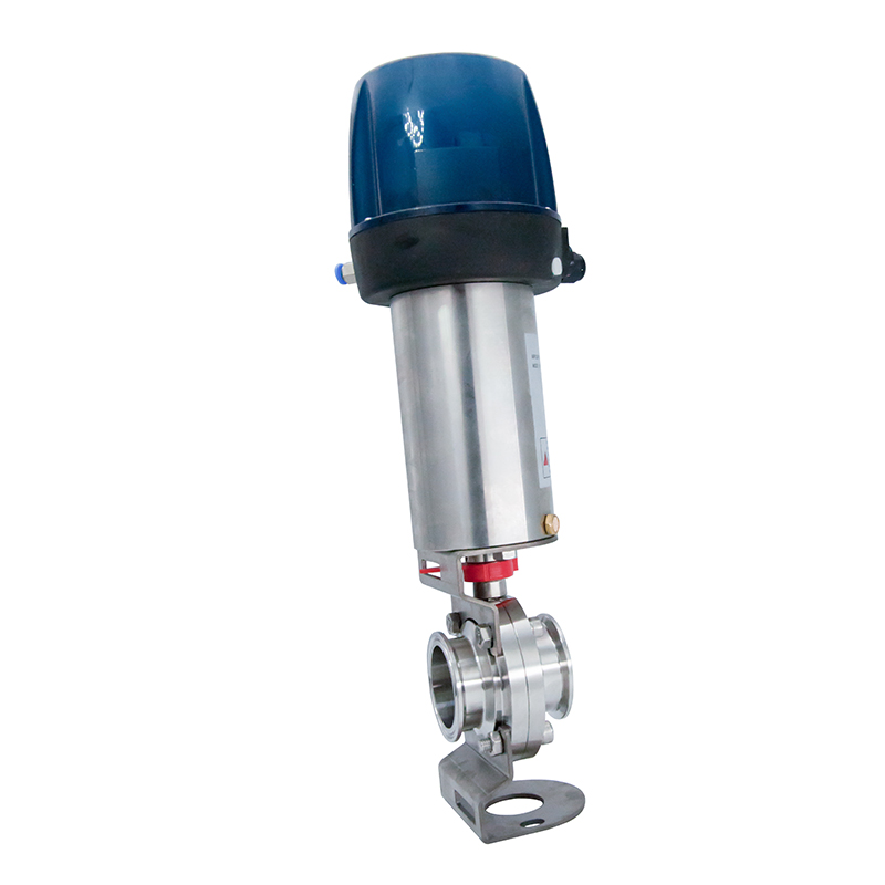 1/2 pulgada de 12,7 mm higiénico de acero inoxidable de acero inoxidable Grado SS304 SMS Válvula de mariposa neumática con abrazadera con cabeza de control