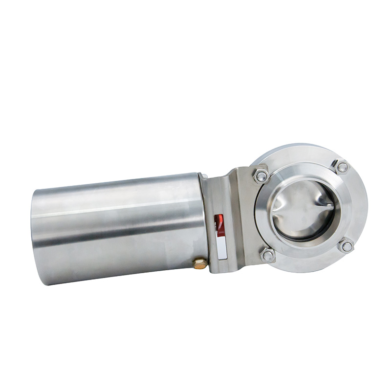 1/2 pulgada de 12,7 mm higiénico acero inoxidable de acero inoxidable Grado SS304 SMS Válvula de mariposa neumática de soldadura 
