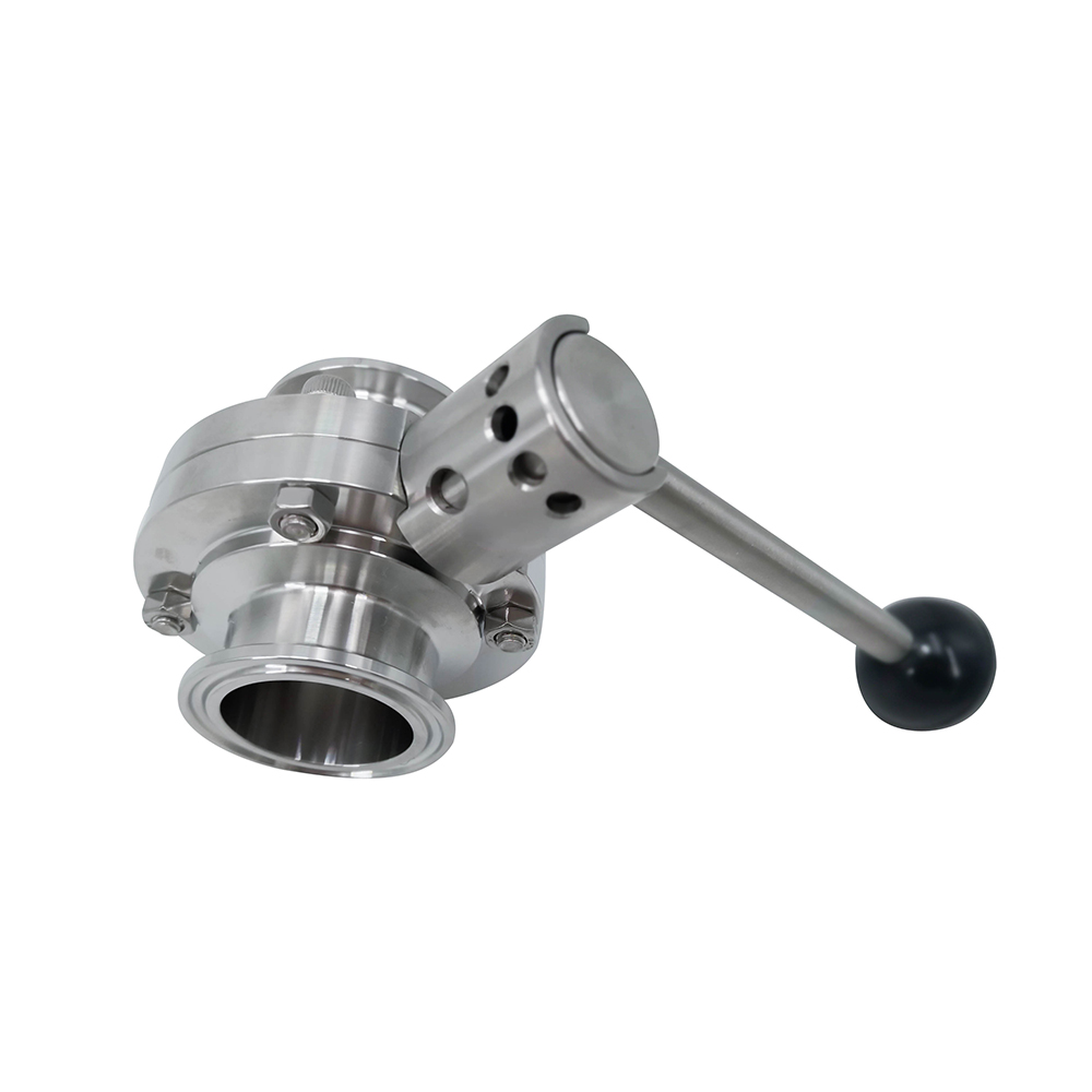 1 1/2 pulgada 38 mm Hygienic Hygienic Acero inoxidable Alimento SS316L SMS Manual Válvula de mariposa Tri Clamp con manija redonda