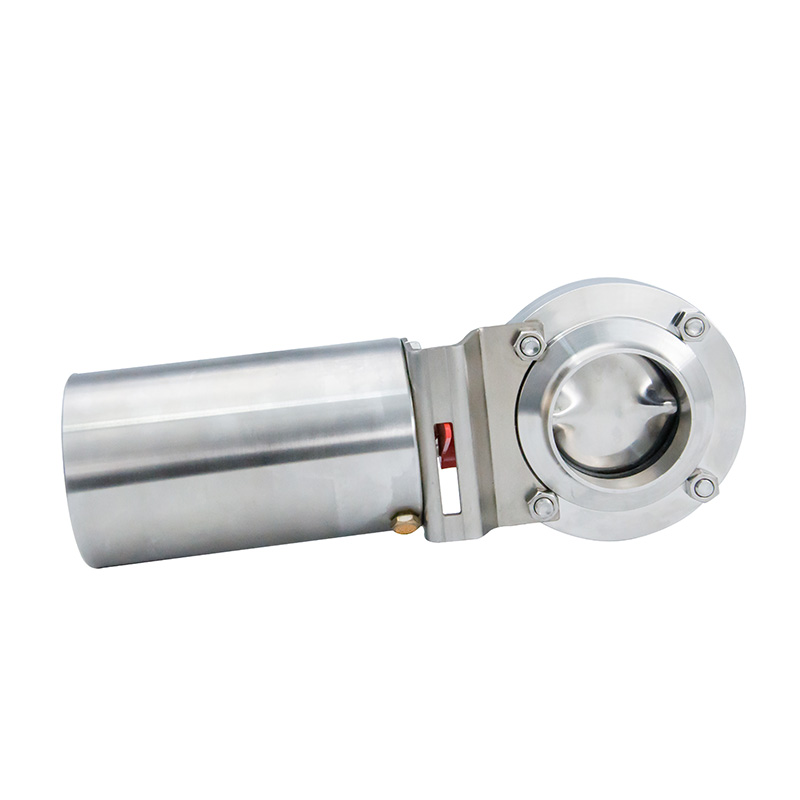 1 pulgada 25,4 mm Hygienic Hygienic Acero inoxidable Alimento SS304 Aire de la soldadura Aire de la válvula de mariposa neumática 