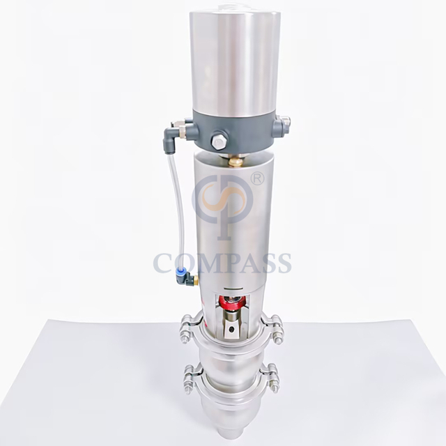 Válvula desviadora de soldadura a tope neumática tipo LL modelo 21 de acero inoxidable sanitario SS316L DN40 con posicionador de válvula inteligente