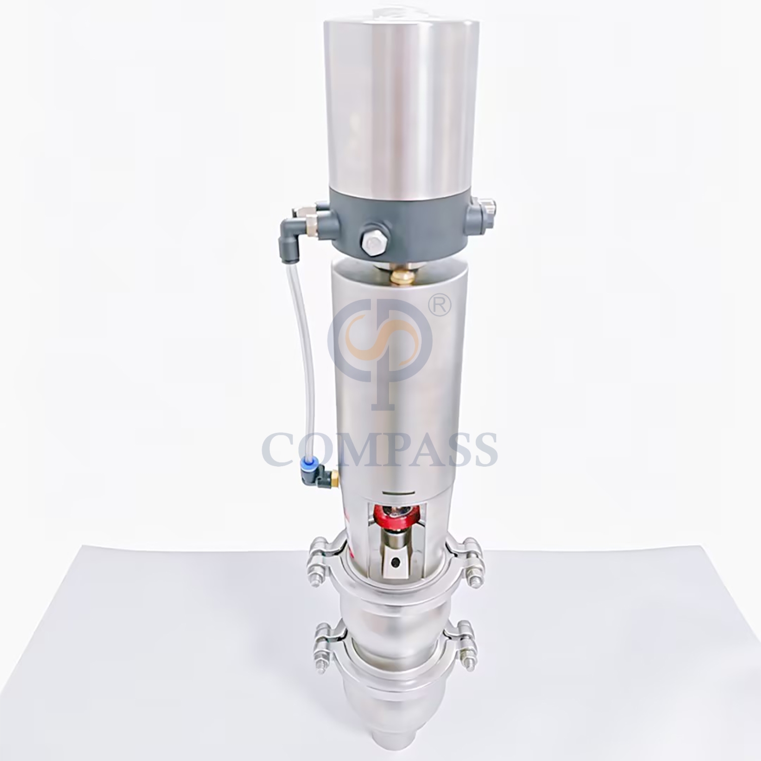 Válvula desviadora de soldadura a tope neumática tipo LL modelo 21 de acero inoxidable sanitario SS316L DN40 con posicionador de válvula inteligente