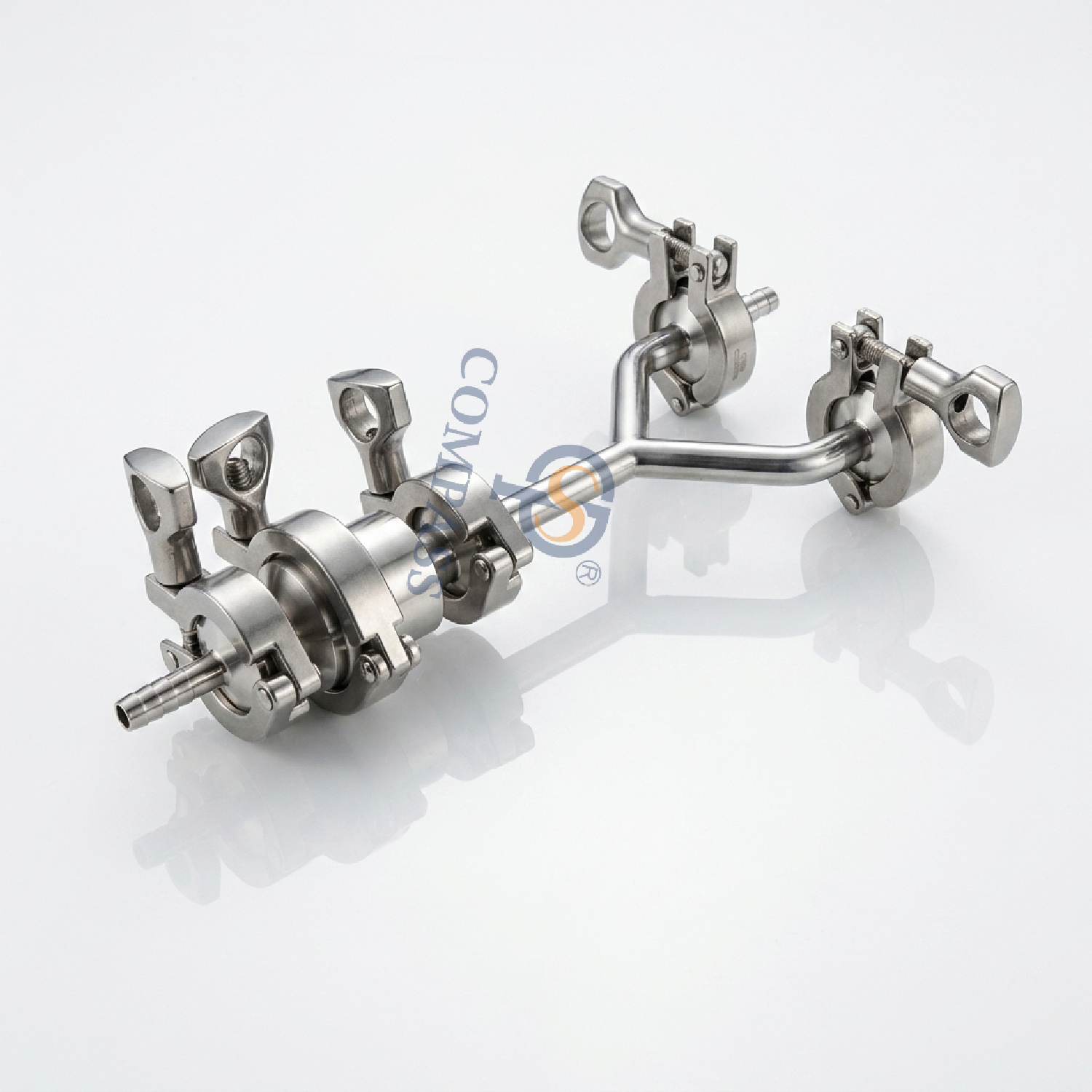 SS316L DN10 TC34MM Codo Modelo Y Tee con válvula de retención de virola y adaptador de manguera