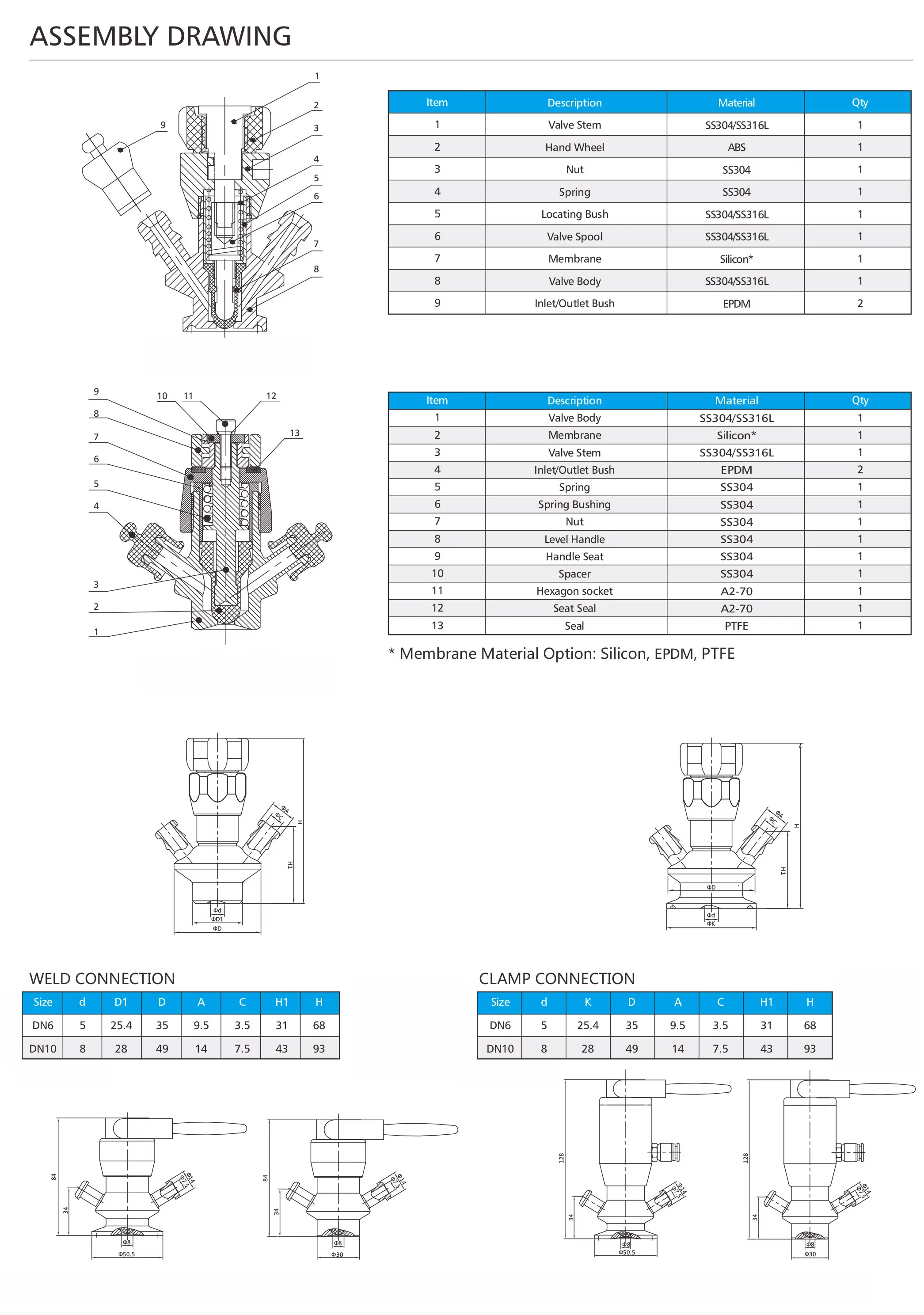 V&aacute;lvula de muestreo de acero inoxidable sanitario