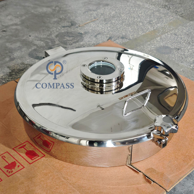 Manguera redonda hacia afuera sin presión SS304 de 500 mm con mirilla y manija