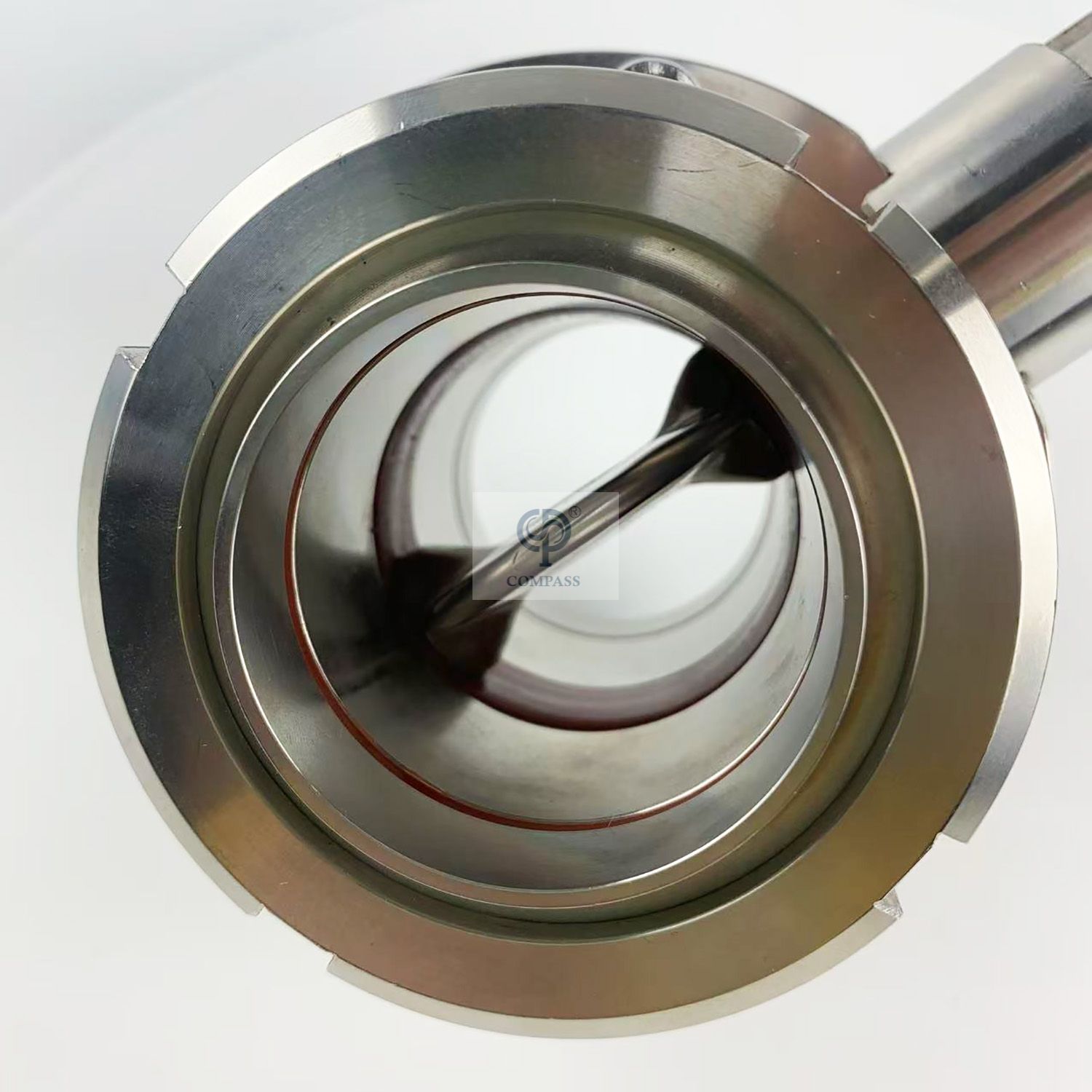 Válvula de mariposa de extremo de unión sanitaria SS316L de 4 pulgadas con tirador