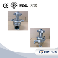 Venta caliente 1,5 pulgadas TC 50,5 MM SS316L sanitario acero inoxidable higiene grado alimenticio SMS extremos de abrazadera Manual válvulas reguladoras de flujo