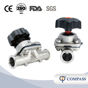 2 pulgadas 50.8 mm de alta calidad Hygienic Hygienic Acero inoxidable SS316L SNV SMS Válvula de diafragma recta