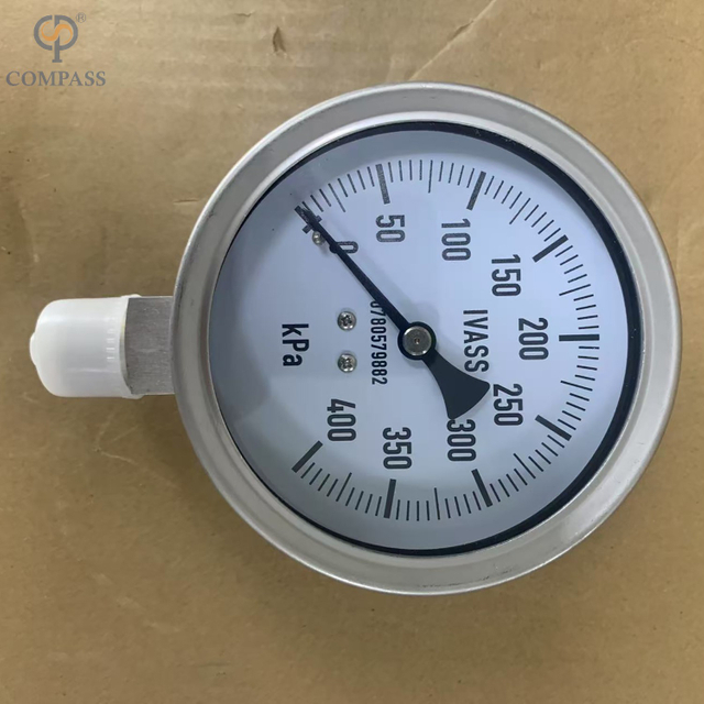 1/2 '-BSP de acero inoxidable SS304 Manguidor de presión del tallo radial 100 mm