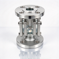 Mirilla cruzada con brida SS304 de 150 libras y 1 pulgada con junta de PTFE y vidrio templado