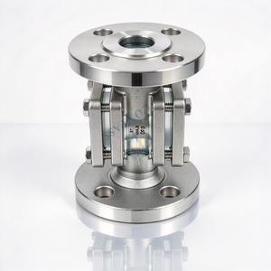 Mirilla cruzada con brida SS304 de 150 libras y 1 pulgada con junta de PTFE y vidrio templado