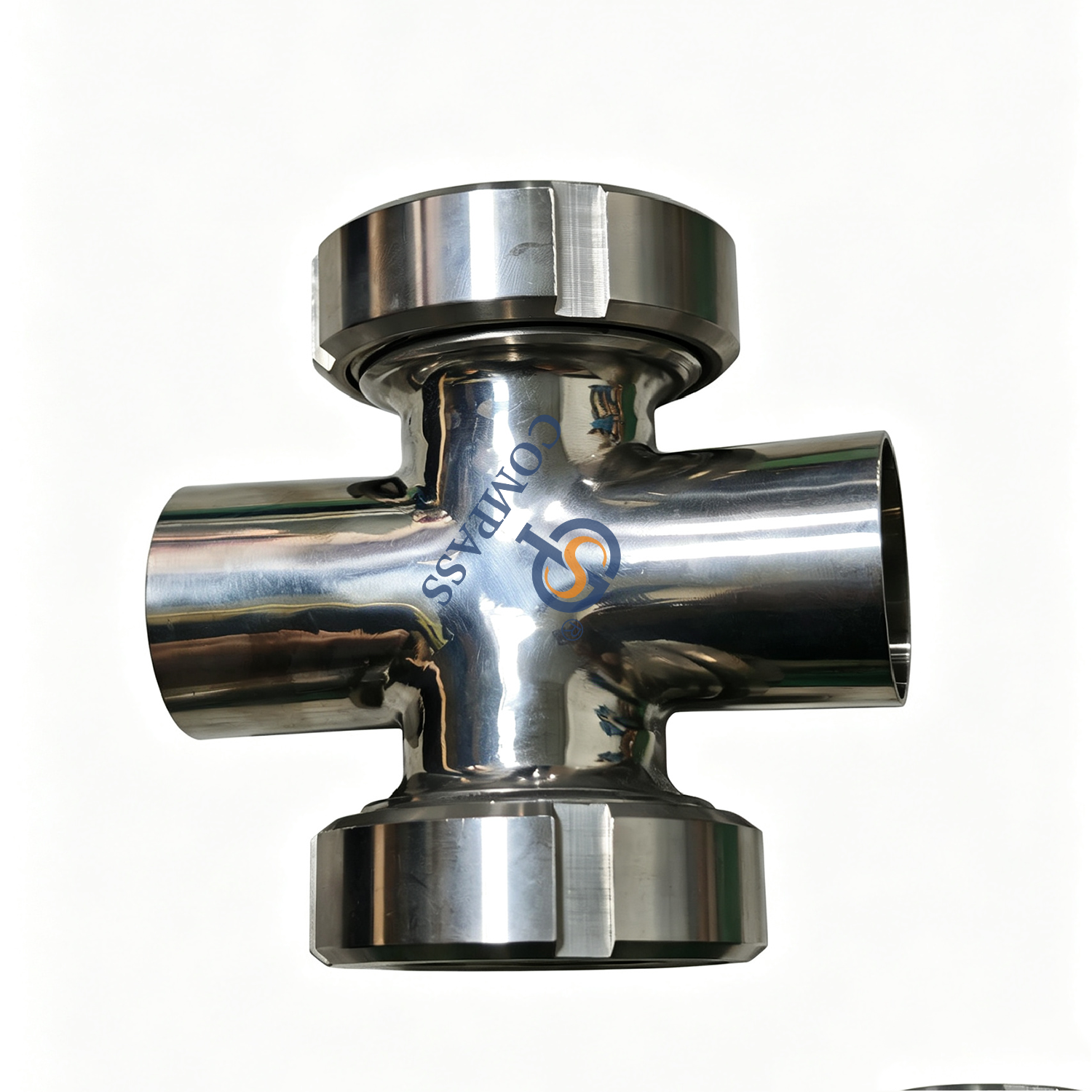 Mirilla cruzada de cuatro vías estéril en línea SS304 de acero inoxidable DN40 para el tanque