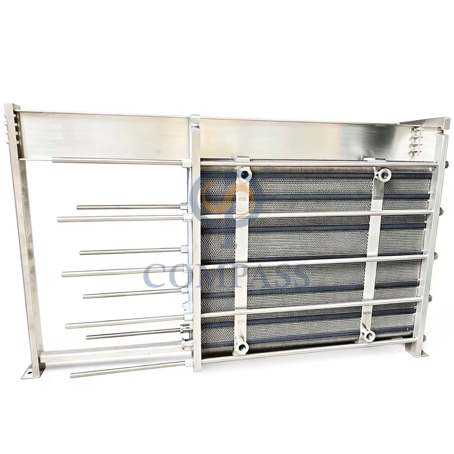 BR033-116M² SS316L Placas de 0,6 mm Marco completo SS304 Unión DN50 Intercambiador de calor de placas multietapa de cuatro etapas con junta de caucho EPDM