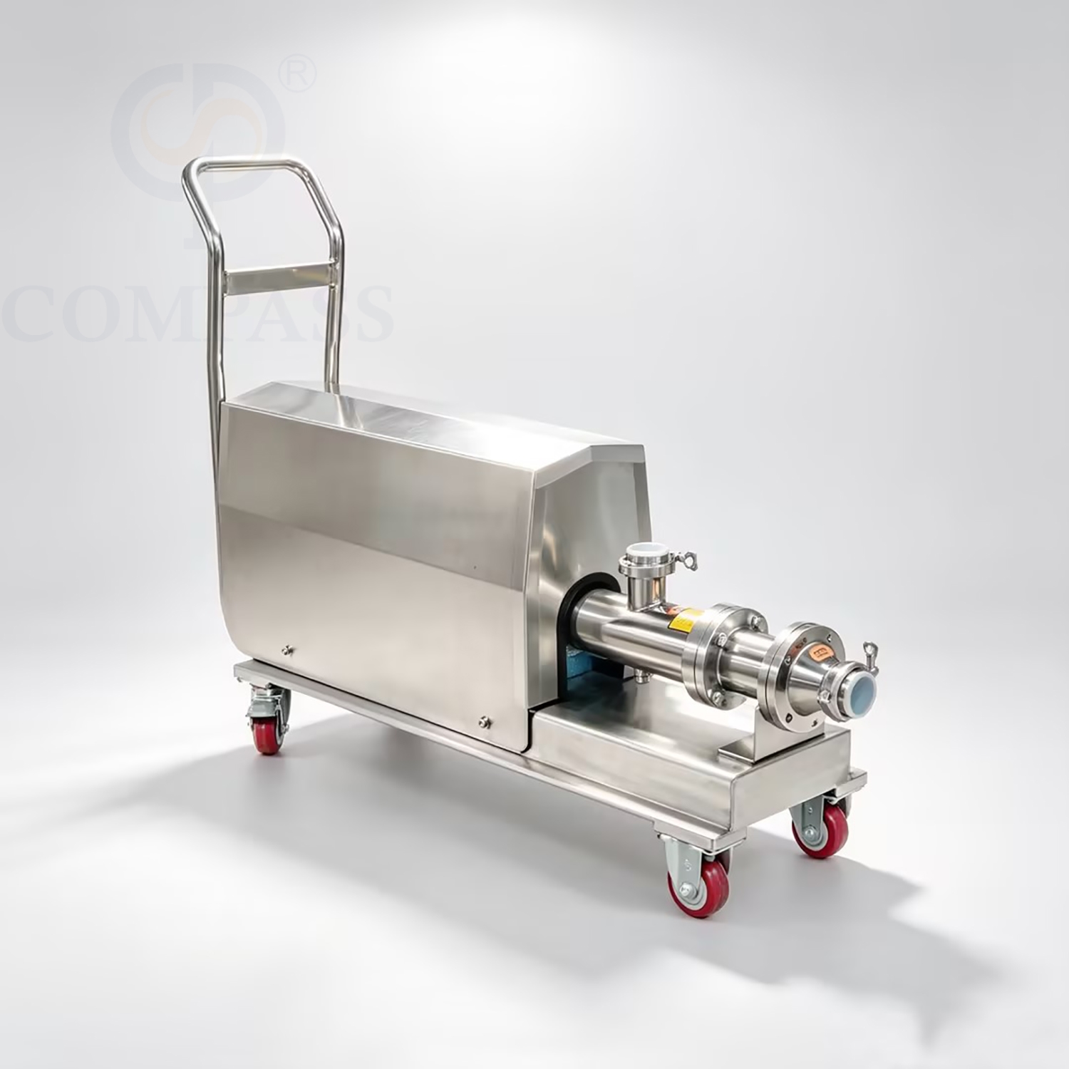 Bomba eléctrica de un solo tornillo OEM de grado alimenticio sanitario SS316L de 1.5KW-2HP con cubierta y carro de motor de acero inoxidable y estator de EPDM