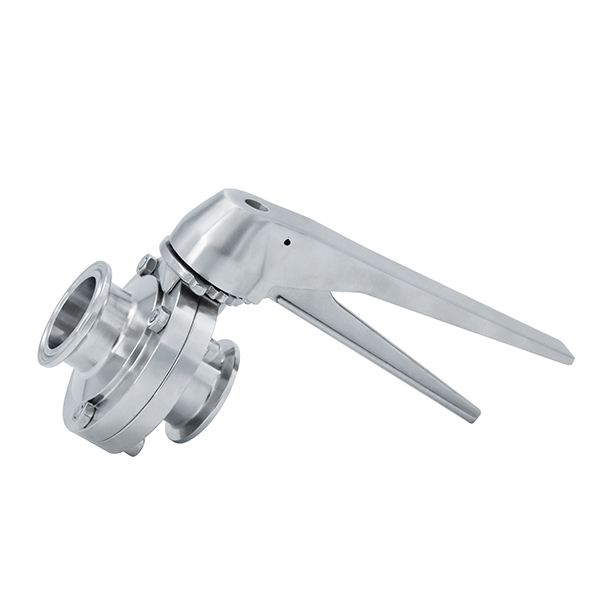 1 1/4 pulgada 32 mm Hygienic Hygienic acero inoxidable Alimento SS316L SMS Manual Válvula de mariposa Tri Clamp Tri con acero inoxidable Posición múltiple