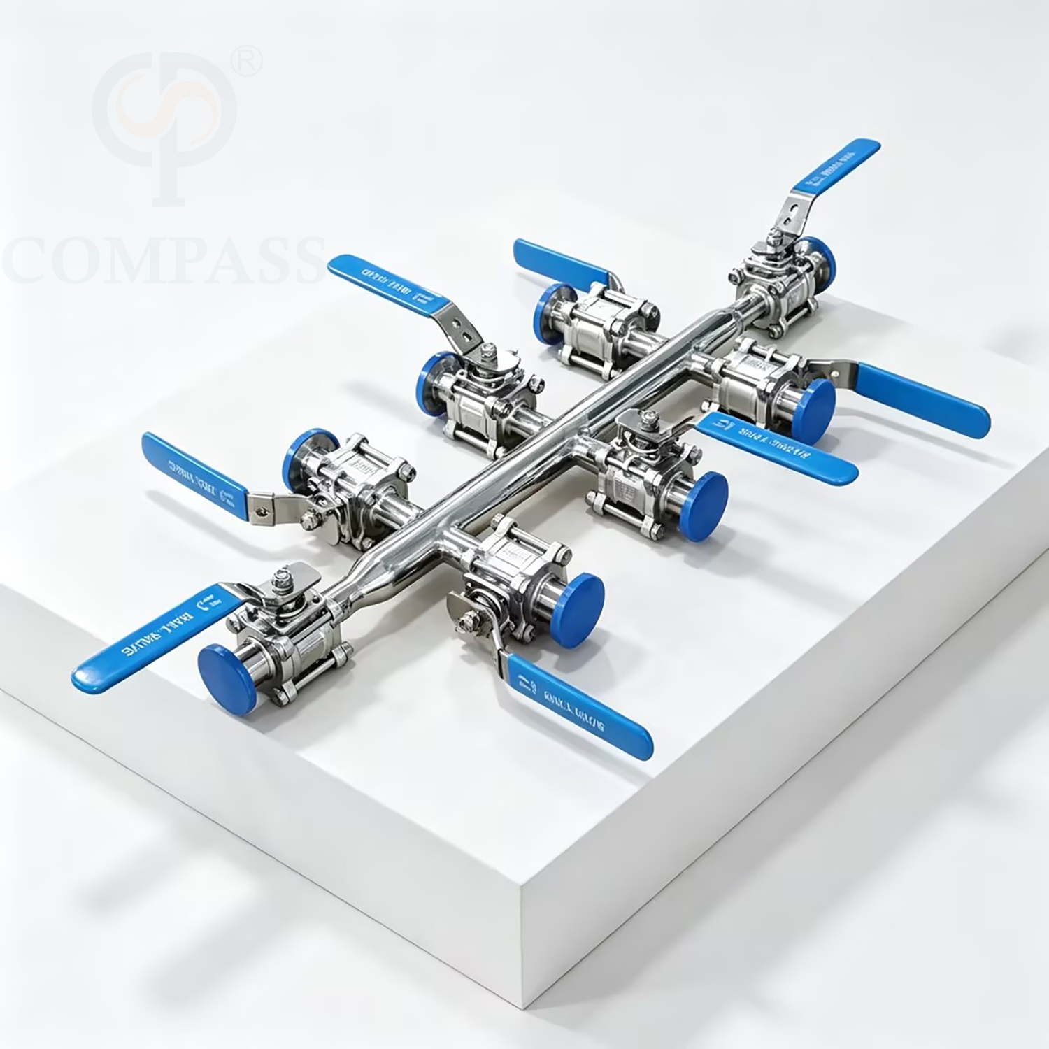 Nueva llegada DN25 SS316L válvula de bola de tres piezas de soldadura Manual de grado alimenticio de acero inoxidable sanitario con colector de distribución