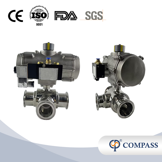 VÁLVULA DE BOLA CON ABRAZADERA TIPO T DE ACTUADOR DE ACERO INOXIDABLE DE 2'-50.8MM