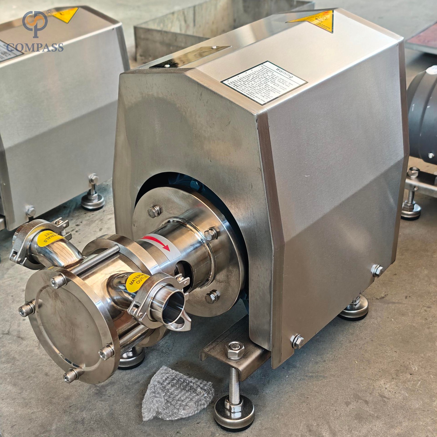 SS304 3KW 380V 3 fases 50HZ grado sanitario alta calidad 1750RPM bombas de impulsor Flexible de triple sujeción con sello mecánico único