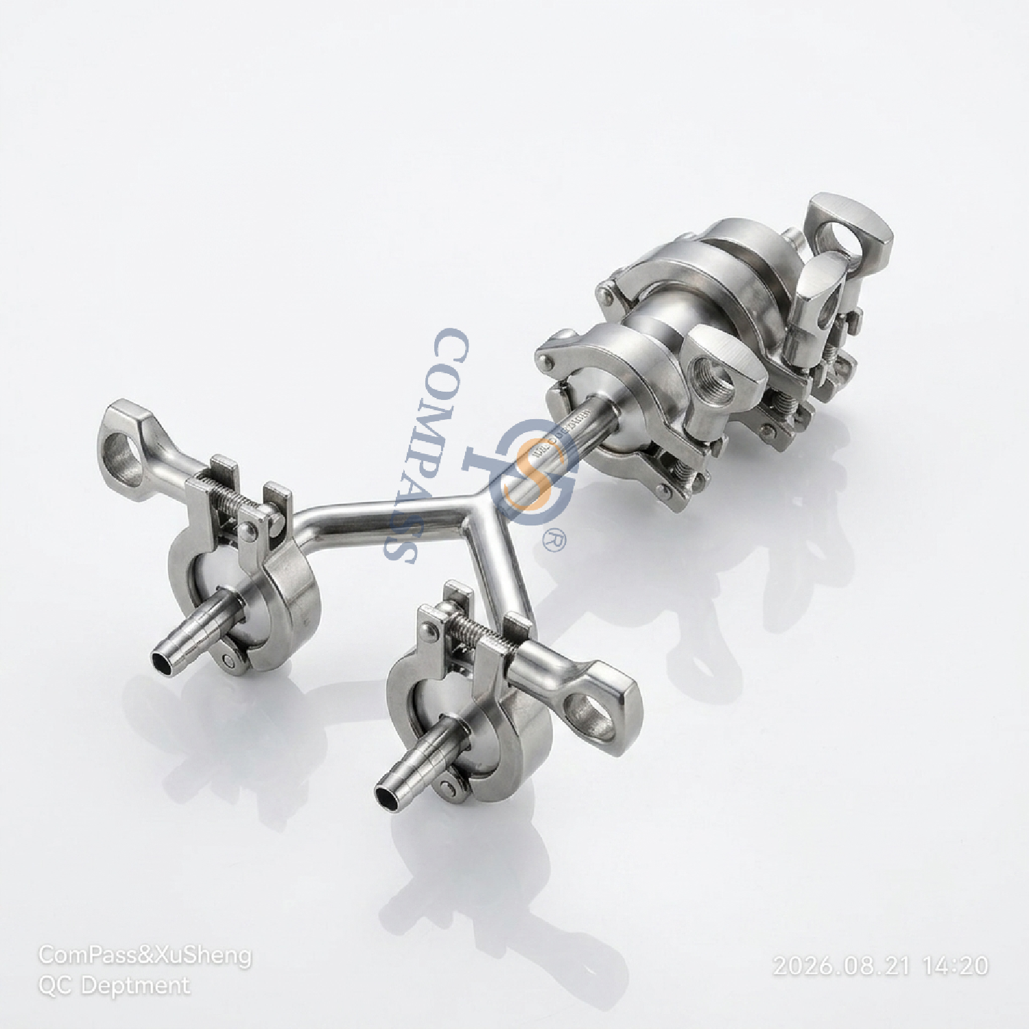 SS316L DN10 TC34MM Codo Modelo Y Tee con válvula de retención de virola y adaptador de manguera