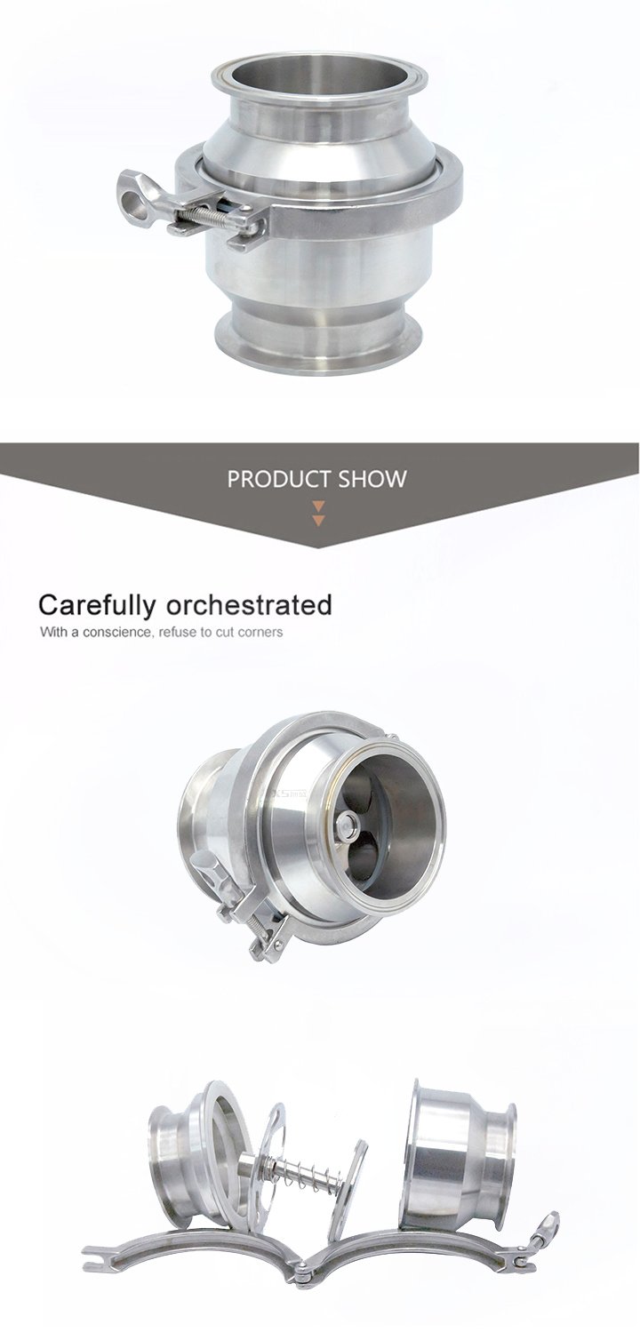 V&aacute;lvulas de comprobaci&oacute;n de retorno sanitario de acero inoxidable DN80