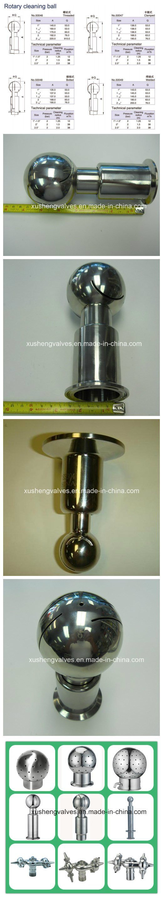 Bola de limpieza de pulverizaci&oacute;n girada de acero inoxidable SS304 SS316L CIP