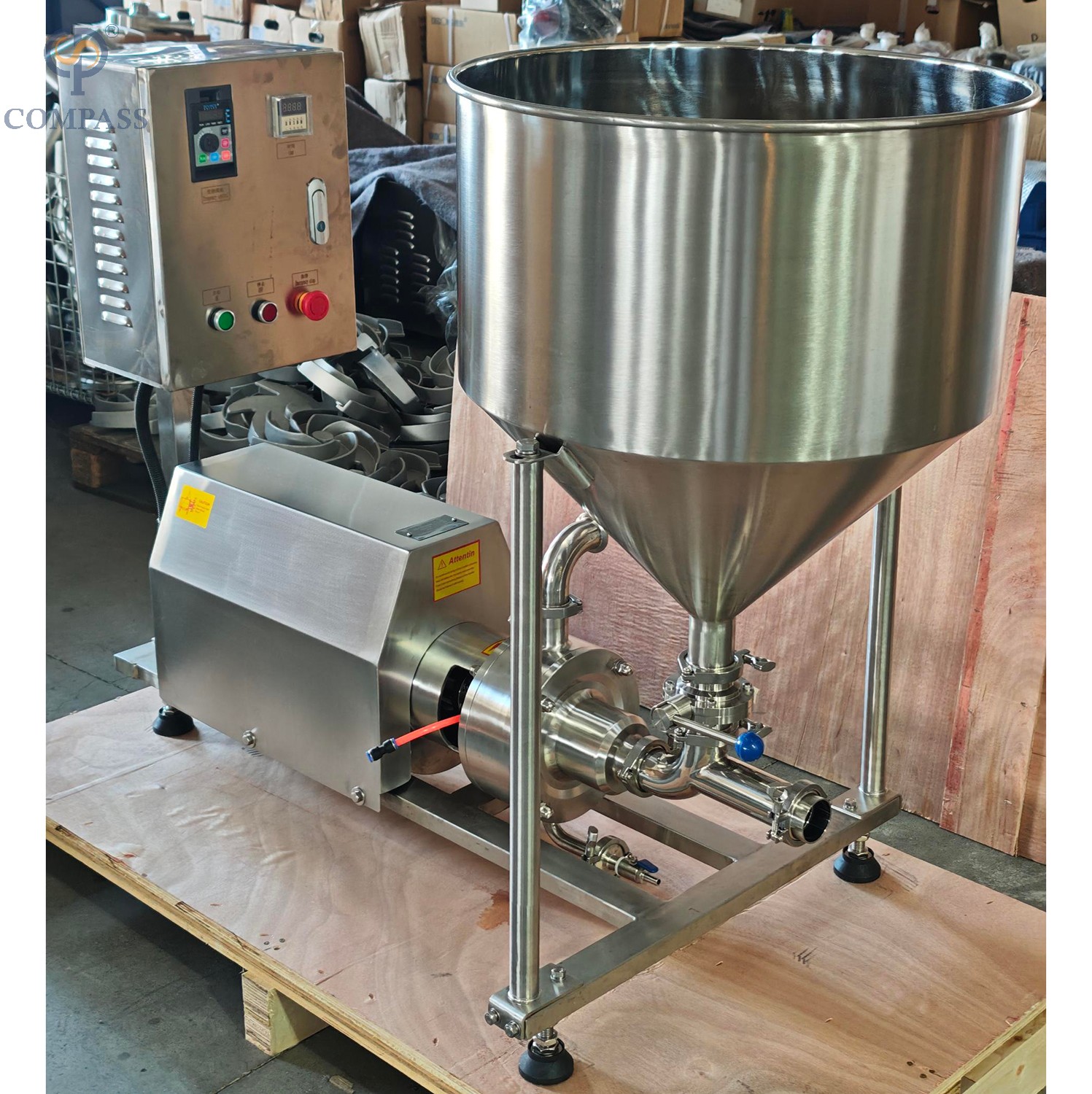  Motor emulsionante de dispersión de alto cizallamiento para tubería 1-120-4KW con gabinete de control VFD