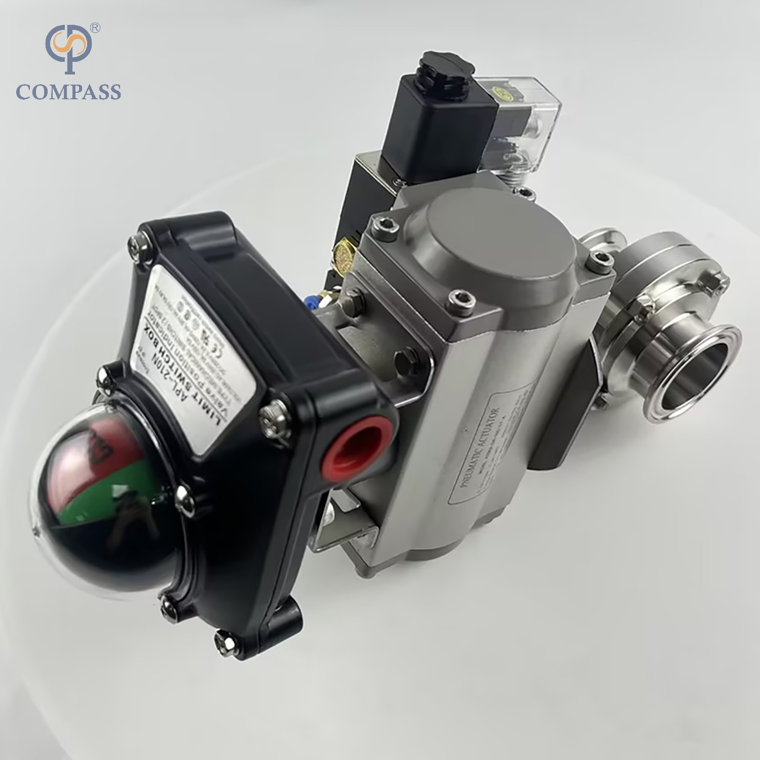 VÁLVULA DE MARIPOSA DE SOLDADURA NEUMÁTICA DIN DE GRADO ALIMENTARIO SS304