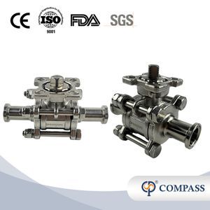 Manual de acero inoxidable de 3/4 pulgadas Válvula de bola de tres piezas de plataforma alta sin manija