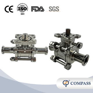 Manual de acero inoxidable de 3/4 pulgadas Válvula de bola de tres piezas de plataforma alta sin manija