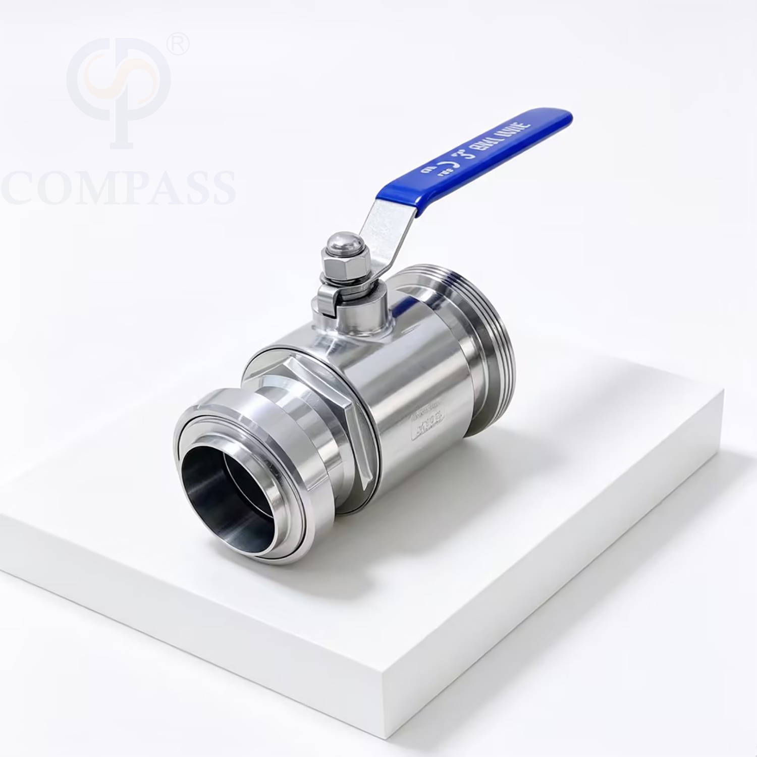 Nueva llegada Válvula de bola de rosca macho de unión recta manual DIN de presión media de acero inoxidable sanitario SS316L DN65 de grado alimenticio con PTFE