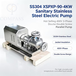 Bomba eléctrica de acero inoxidable Santary SS304 4KW, superventas, bomba paralela de doble tornillo trifásica de 400V con aislamiento de chaqueta