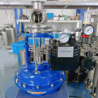 25.4 mm-mt1 ss316l válvula de flujo de diafragma electroneumático TC sanitario sin posicionador sin posicionador