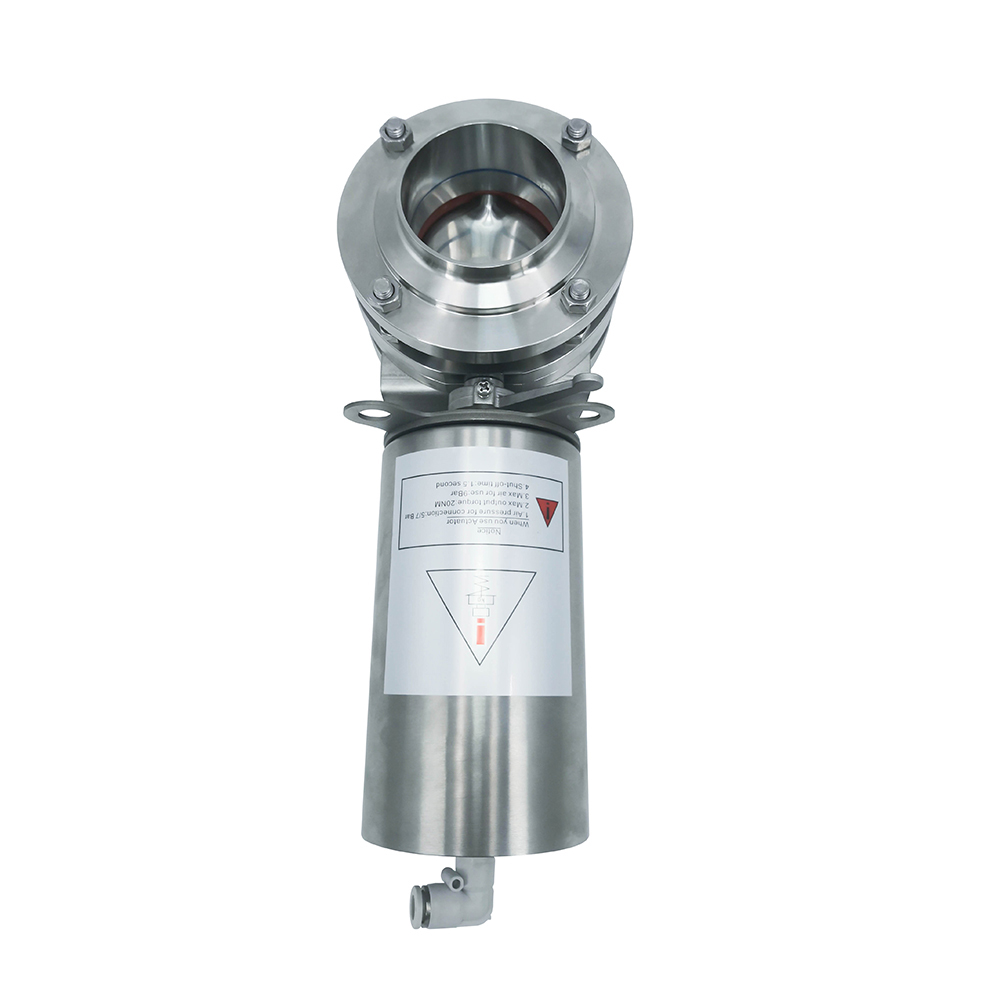 1/2 pulgada de 12,7 mm higiénico acero inoxidable de acero inoxidable Grado SS304 SMS Válvula de mariposa neumática de 3 piezas 
