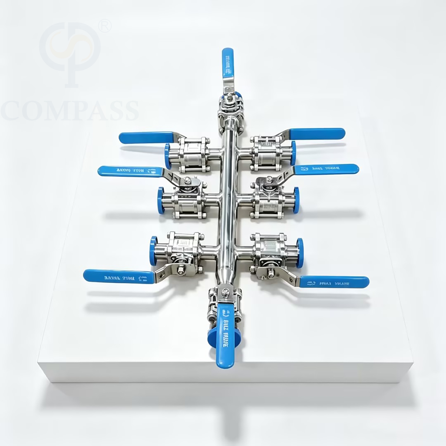 Nueva llegada DN25 SS316L válvula de bola de tres piezas de soldadura Manual de grado alimenticio de acero inoxidable sanitario con colector de distribución
