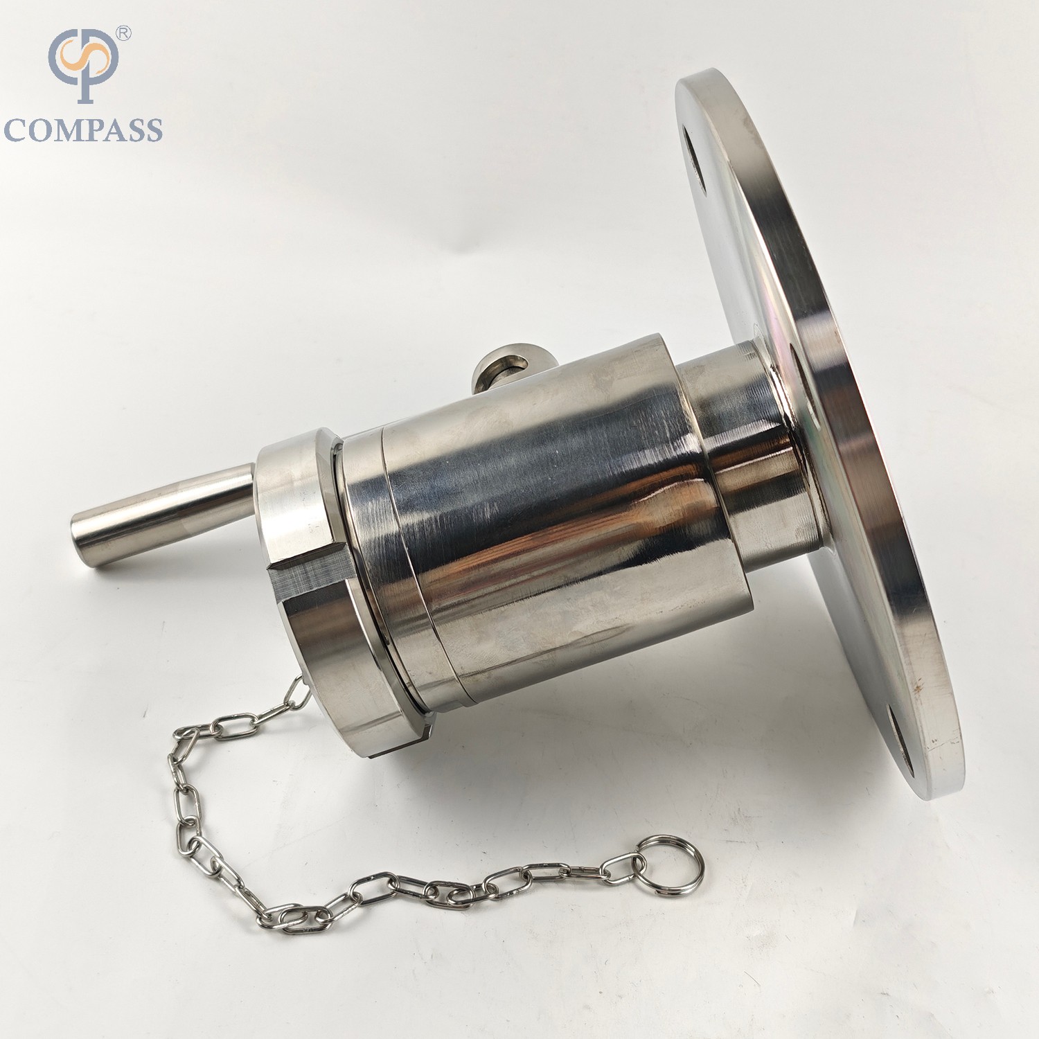 Válvula de bola de servicio pesado de acero inoxidable de acero inoxidable DN50 con tuerca ciega y cadena