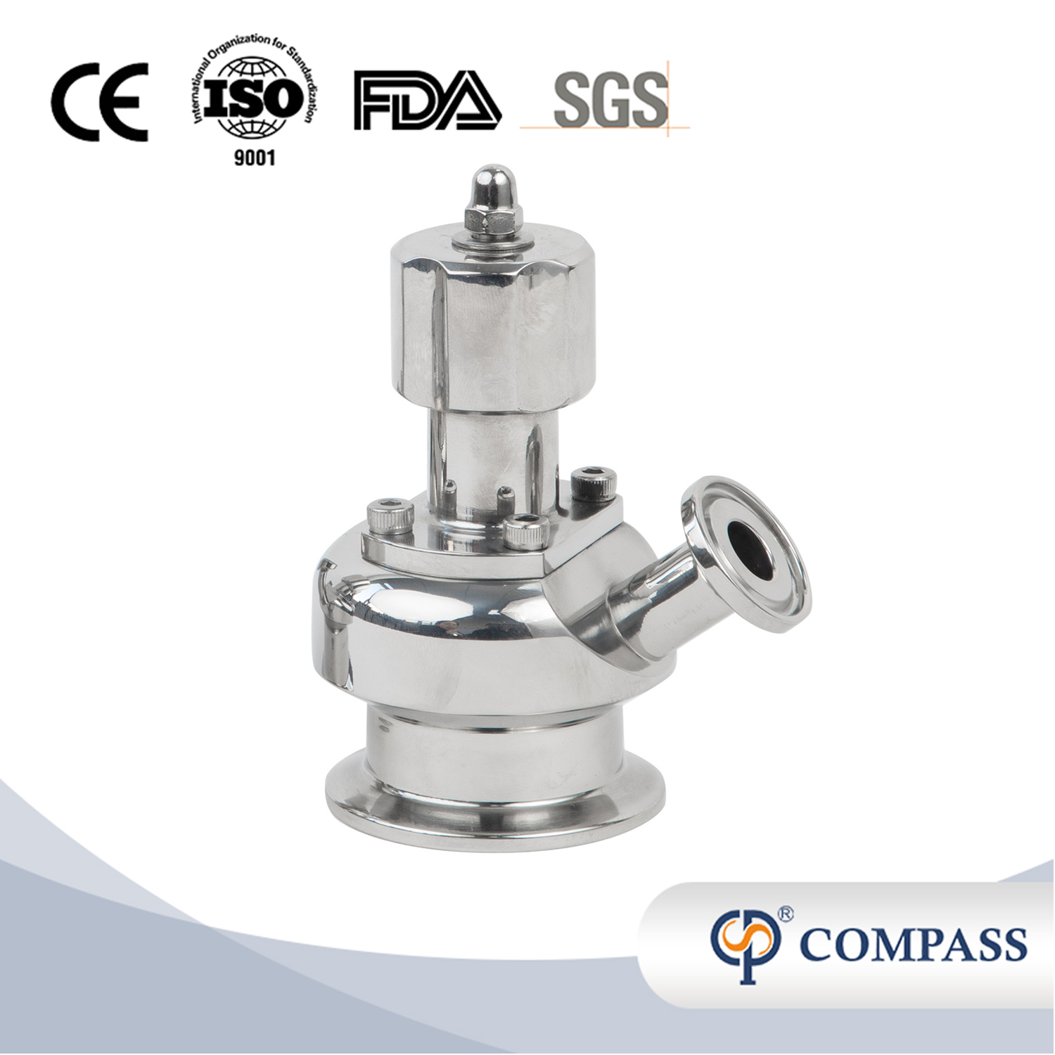 Válvula de muestreo de alta calidad higiénica SS316L con tapa de acero inoxidable