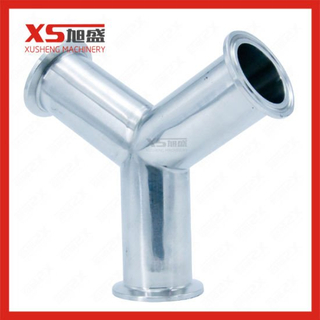 Higiénico acero inoxidable SS304 Sanitation Tri Clamping Y Tee