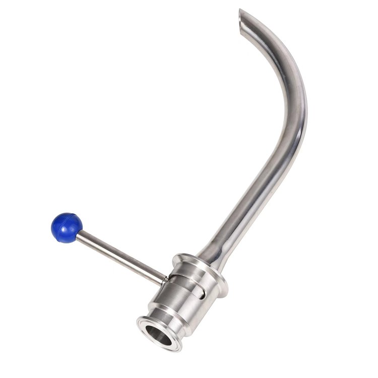 Válvula de brazo giratorio de acero inoxidable sanitario de 1,5 pulgadas y 120 grados para tanque de fermentador de cerveza