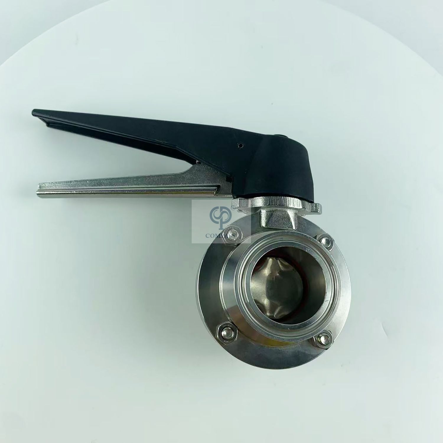 Válvula de mariposa de abrazadera manual SMS TC64MM con mango de pico de pato de plástico