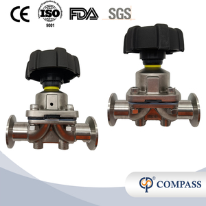 1/2 pulgada 12.7 mm de alta calidad Higiénica Higiénica Acero inoxidable SS304 SMS CLAMP VÁLVO DIAFRAGM