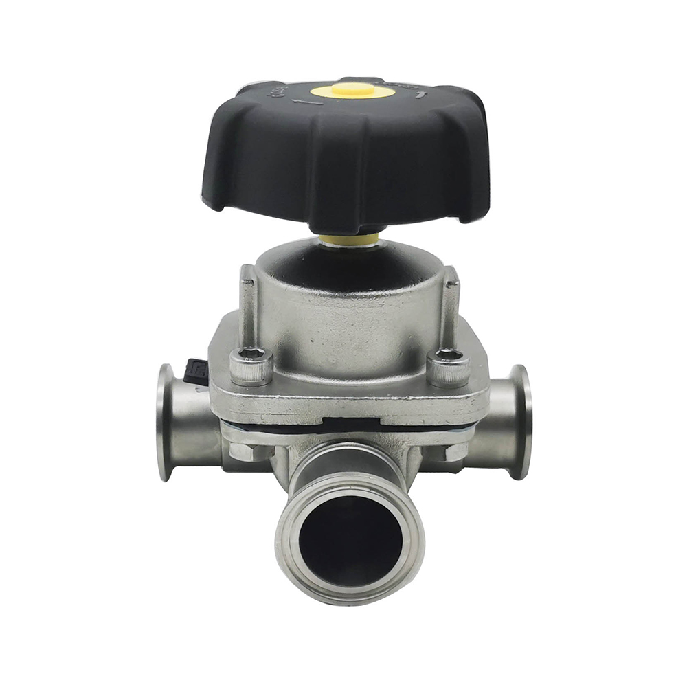 1/2 pulgada 12.7 mm de alta calidad Higiénica Higiénica Acero inoxidable SS316L SMS Diafragma de tres vías Vavle 