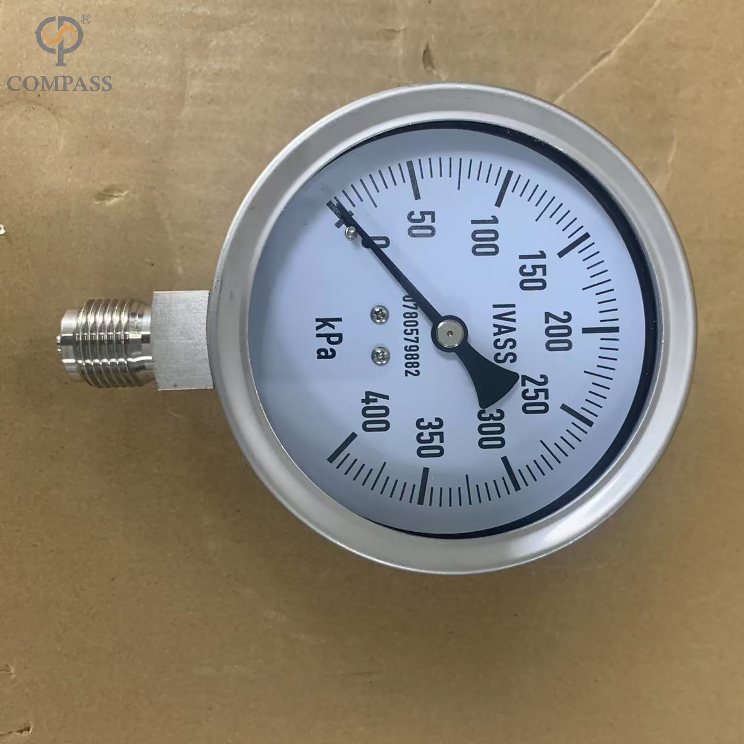 1/2 '-BSP de acero inoxidable SS304 Manguidor de presión del tallo radial 100 mm