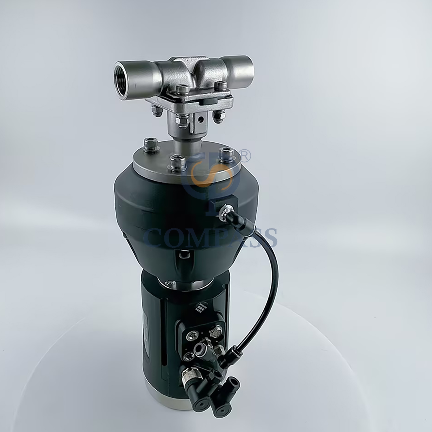 Válvula de diafragma recta neumática de plástico SS316L sanitaria con rosca NPT de 1/2 pulgadas con cabezal de Control, diafragma dividido de PTFE y EPDM