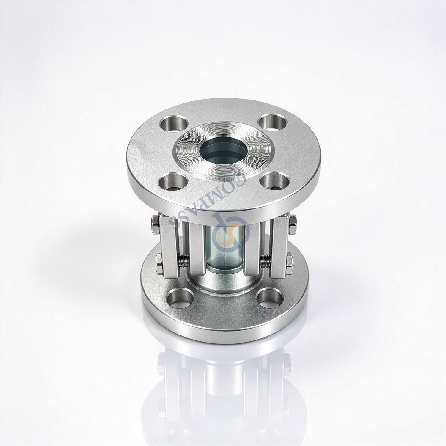 Mirilla cruzada con brida SS304 de 150 libras y 1 pulgada con junta de PTFE y vidrio templado