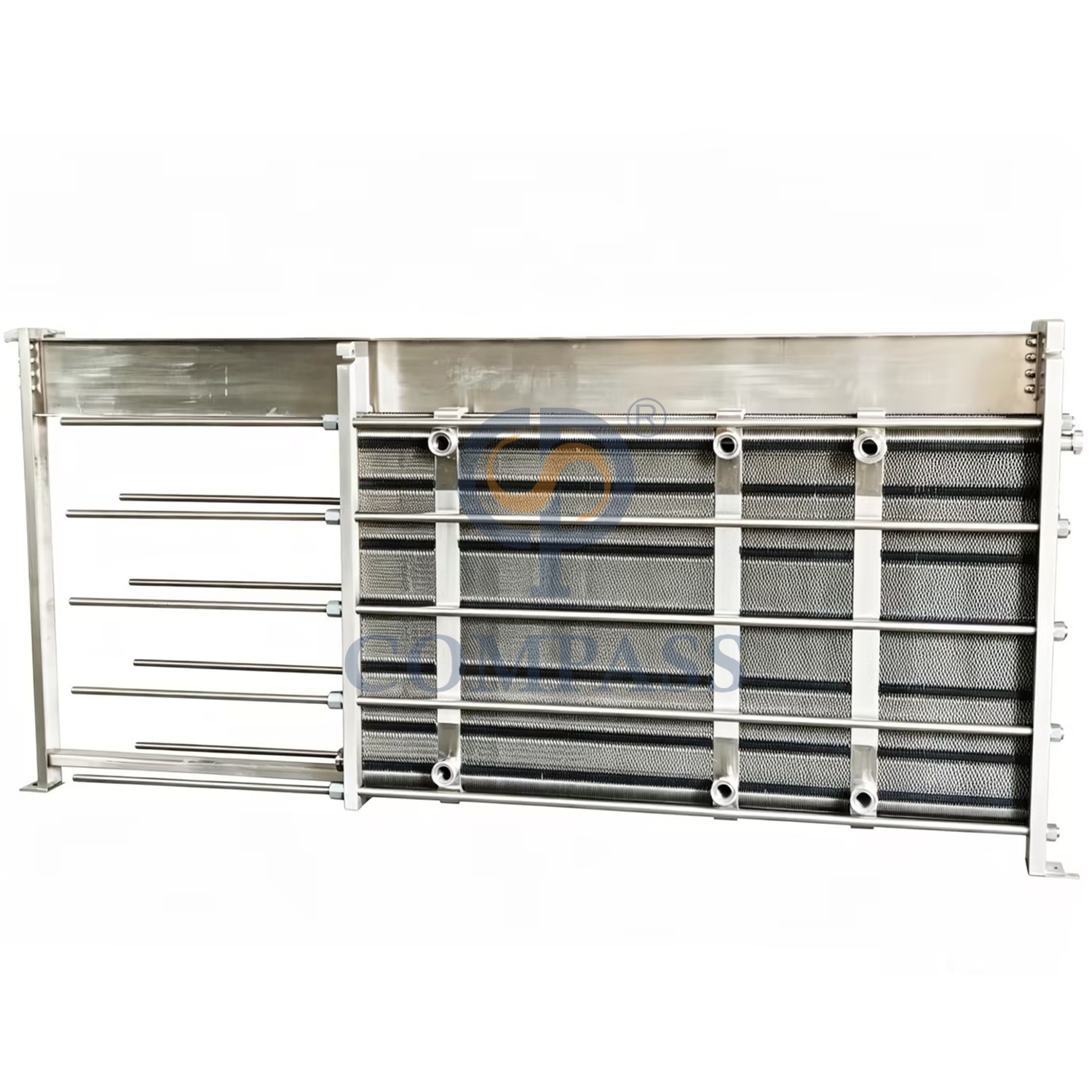BR033-116M² SS316L Placas de 0,6 mm Marco completo SS304 Unión DN50 Intercambiador de calor de placas multietapa de cuatro etapas con junta de caucho EPDM