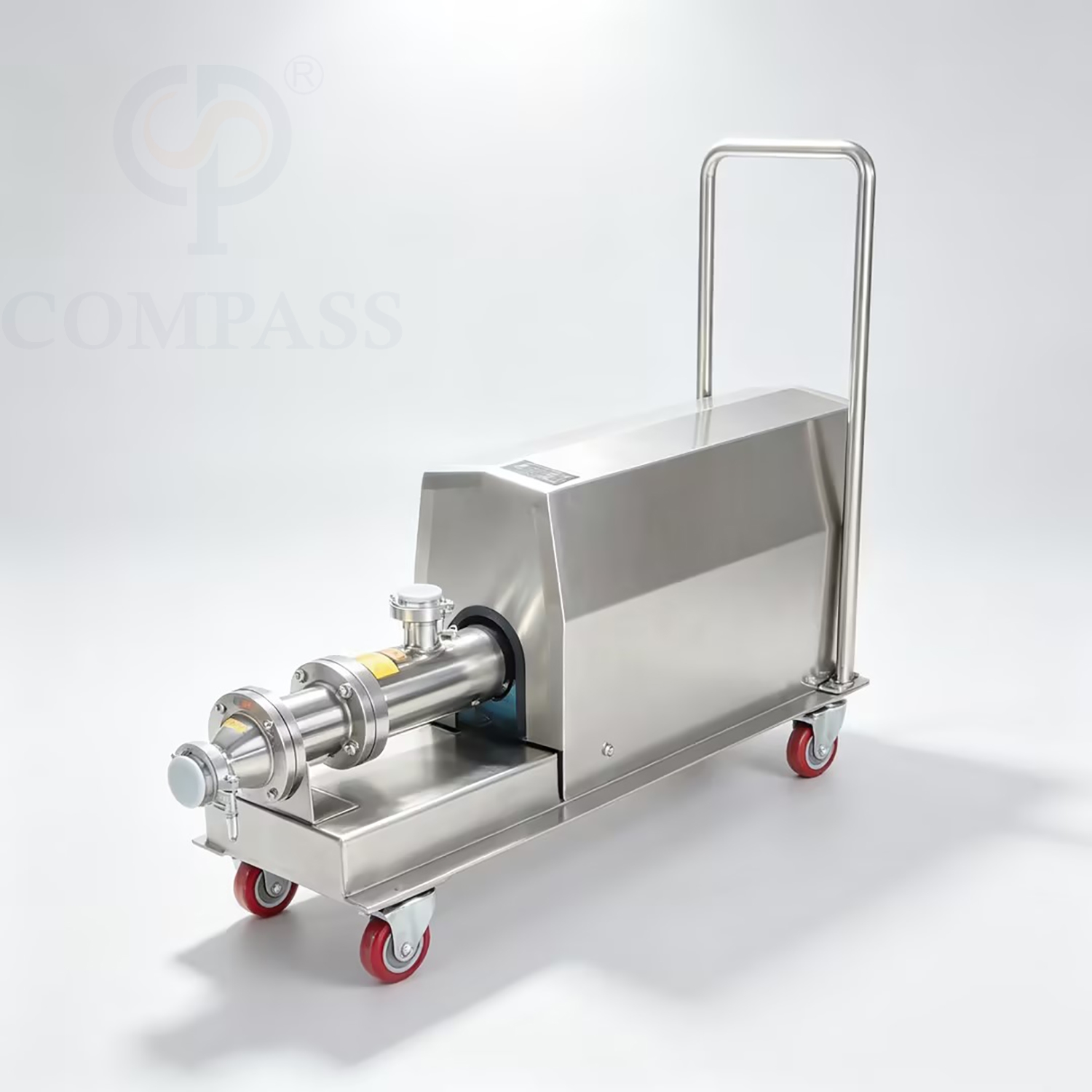 Bomba eléctrica de un solo tornillo OEM de grado alimenticio sanitario SS316L de 1.5KW-2HP con cubierta y carro de motor de acero inoxidable y estator de EPDM