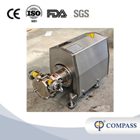 SS304 3KW 380V 3 fases 50HZ grado sanitario alta calidad 1750RPM bombas de impulsor Flexible de triple sujeción con sello mecánico único